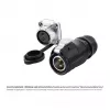 Conector de alimentação industrial Good Connections S1 - 2 pinos macho reto - caixa metálica - contactos banhados a ouro - IP67 - M20