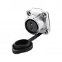 Conector de alimentação industrial Good Connections S1 - 2 pinos macho reto - caixa metálica - contactos banhados a ouro - IP67 - M20