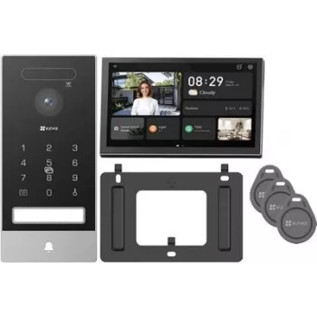 Kit de videoporteiro IP 4K EZVIZ HP7 Pro com monitor tátil de 7 polegadas, Wi-Fi 6, leitor de palma, reconhecimento facial, RFID, posto de rua IP65