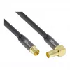 Cabo de antena SAT Good Connections SmartFLEX, IEC/Coax ficha angular para conector fêmea, banhado a ouro, blindagem quádrupla, 120 dB, preto, 1,5 m (GC-M2072)