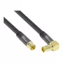Cabo de antena SAT Good Connections SmartFLEX, IEC/Coax ficha angular para conector fêmea, banhado a ouro, blindagem quádrupla, 120 dB, preto, 2 m