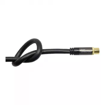 Cabo de antena SAT Good Connections SmartFLEX, IEC/Coax ficha angular para conector fêmea, banhado a ouro, blindagem quádrupla, 120 dB, preto, 2 m
