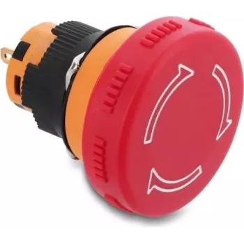 Delock Botão cogumelo 16 mm orifício de montagem 2 x pino de solda (curto) plástico 32 mm Ø preto