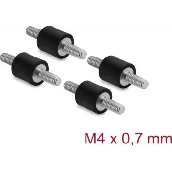 Delock Amortecedor de vibrações M4 x 0,7 mm D 10 x A 10 mm com 2 x rosca exterior 4 unid. preto (60798)