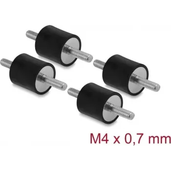 Delock Amortecedor de vibrações M4 x 0,7 mm D 15 x A 15 mm com 2 x rosca exterior 4 unid. preto (60799)