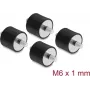 Delock Amortecedor de vibrações M6 x 1 mm D 25 x A 20 mm com 2 x rosca exterior 4 unid. preto (60815)