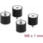 Delock Amortecedor de vibrações M6 x 1 mm D 25 x A 20 mm com rosca interior e exterior 4 unid. preto