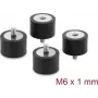 Delock Amortecedor de vibrações M6 x 1 mm D 30 x A 20 mm com rosca exterior e interior 4 unid. preto (60821)