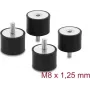 Delock Amortecedor de vibrações M8 x 1,25 mm D 40 x A 30 mm com rosca exterior e interior 4 unid. preto (60822)