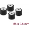Delock Amortecedor de vibrações M5 x 0,8 mm D 20 x A 15 mm com 2 x rosca interior 4 unid. preto