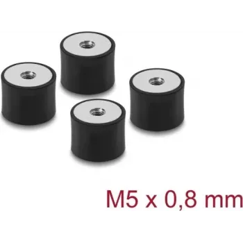 Delock Amortecedor de vibrações M5 x 0,8 mm D 20 x A 15 mm com 2 x rosca interior 4 unid. preto