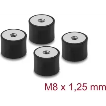 Delock Amortecedor de vibrações M8 x 1,25 mm D 30 x A 20 mm com 2x rosca interior 4 unid. preto (60827)
