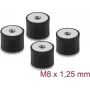Delock Amortecedor de vibrações M8 x 1,25 mm D 40 x A 30 mm com 2 x rosca interior 4 unid. preto