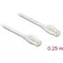 Delock Cabo de patch plano RJ45 Cat.8.1 U/FTP até 40 Gbps 0,25 m branco (81023)