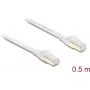Delock Cabo de patch plano RJ45 Cat.8.1 U/FTP até 40 Gbit/s 0,5 m branco (81024)