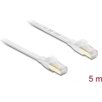 Delock Cabo de patch plano RJ45 Cat.8.1 U/FTP até 40 Gbps 5 m branco (81028)