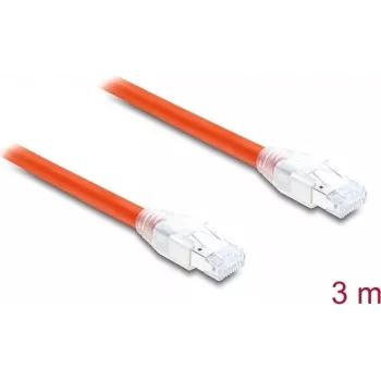 Delock Cabo de rede RJ45 Cat.8.1 S/FTP 3 m até 40 Gbps laranja (81182)