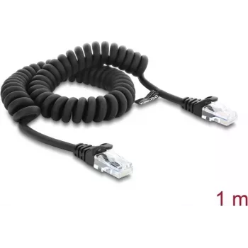 Delock Cabo espiral RJ50 macho-macho 1 m preto (88161)