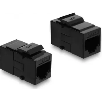 Delock Módulo Keystone acoplador RJ12 fêmea para RJ12 fêmea Cat.3 plástico preto (91378)