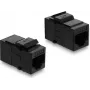 Delock Módulo Keystone acoplador RJ12 fêmea para RJ12 fêmea Cat.3 plástico preto (91378)