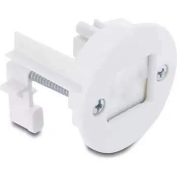 Delock Passagem de cabos com escova para montagem em parede/mesa branco (91382)