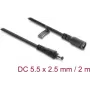 Delock cabo de extensão DC 5,5 x 2,5 mm macho para fêmea com fecho de baioneta 18 AWG, 2 m preto (67393)