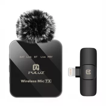 Microfone lavalier sem fios PULUZ PU647B para Lightning