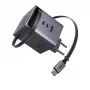 Carregador UGREEN X616 GaN 100W 2x USB-C 1x USB-A 1x cabo USB-C retrátil (65828)