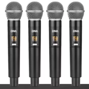 Microfone sem fios DNA QMIC4 com 4 emissores de mão