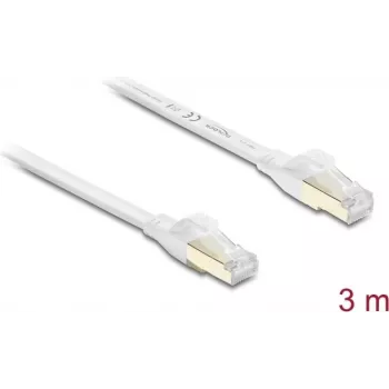 Cabo de rede plano RJ45 Delock Cat.8.1 U/FTP até 40 Gbit/s 3 m branco (81027)