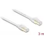 Cabo de rede plano RJ45 Delock Cat.8.1 U/FTP até 40 Gbit/s 3 m branco (81027)