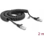 Cabo espiral RJ50 Delock macho-macho 2 m preto (91235)