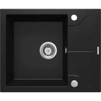 Lava-loiça de Granito 1 Cuba com Escorredor DEANTE Black Nero Mat Andante