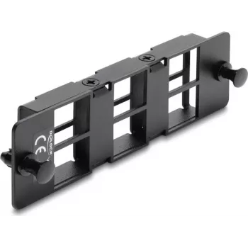 Painel adaptador Delock para módulos Keystone 6 portas preto 19 polegadas HD Patch Panel 67508