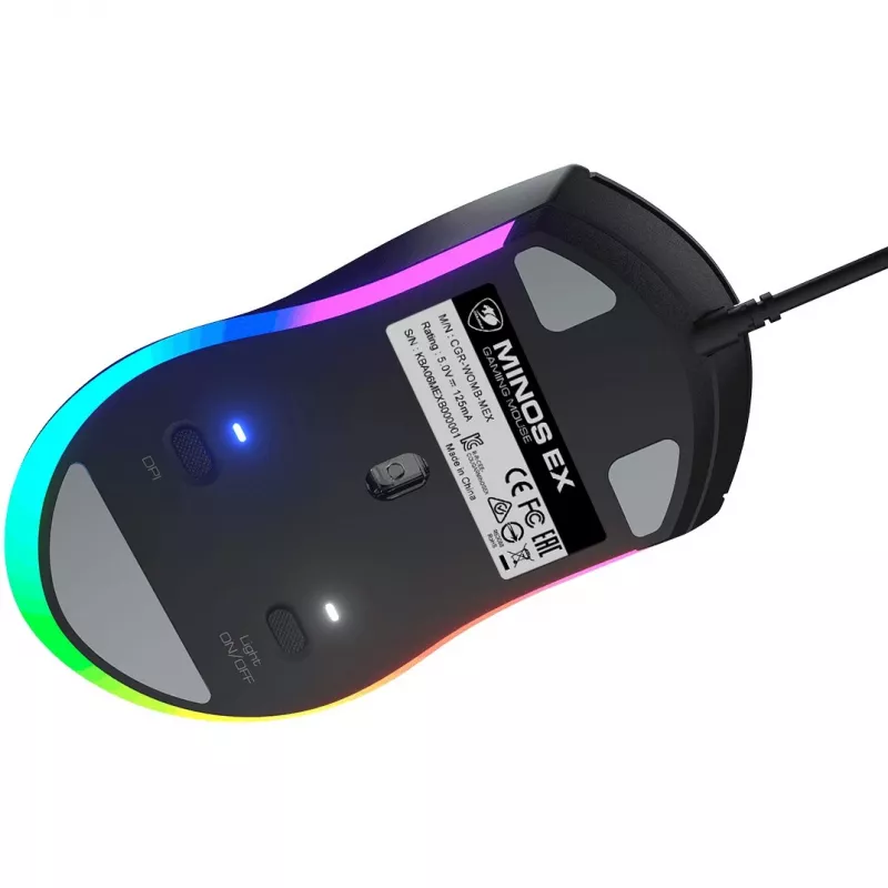 Rato gaming com fios COUGAR MINOS EX RGB, preto