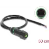 Cabo de montagem em painel Delock conector fêmea RJ45 para extremidades abertas Cat.6 com rosca M16,8 x 1,5 mm e caixa 50 cm preto (87181)