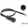 Cabo de montagem em painel Delock conector fêmea RJ45 para extremidades abertas Cat.6 com rosca M16,8 x 1,5 mm e caixa 50 cm preto (87181)