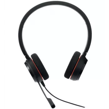 Headset on-ear Jabra Evolve 20 MS estéreo USB-C com microfone com cancelamento de ruído, preto
