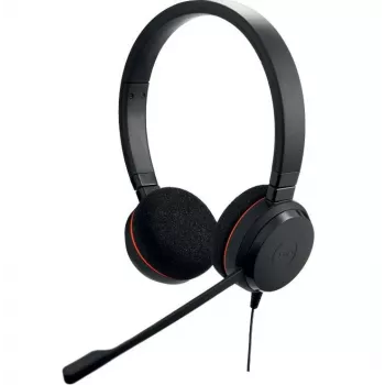 Headset on-ear Jabra Evolve 20 MS estéreo USB-C com microfone com cancelamento de ruído, preto