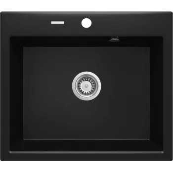 Lava-loiça de Granito Compósito 1 Cuba DEANTE Black Nero Mat 580x490 mm