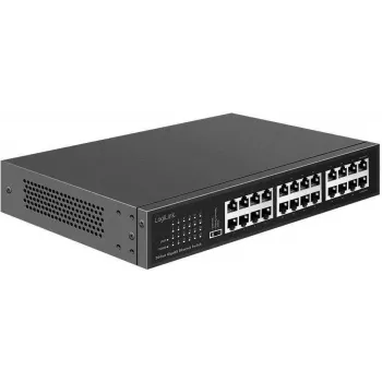 Switch de rede 19 polegadas LogiLink 24 portas Gigabit não gerido preto