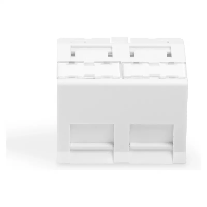 DIGITUS Placa Keystone 2 Portas 45x45mm Inclinada Branca