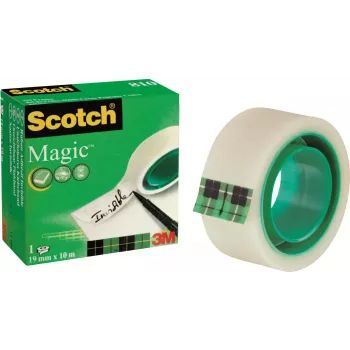 3M Scotch Magic Tape 810, Invisível, 19 mm x 10 m, Diâmetro do Núcleo 25 mm, Mate, 1 Rolo