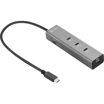 Sandberg USB-C 5-em-1 MediaDock - Docking Station - Prateado/Cinzento