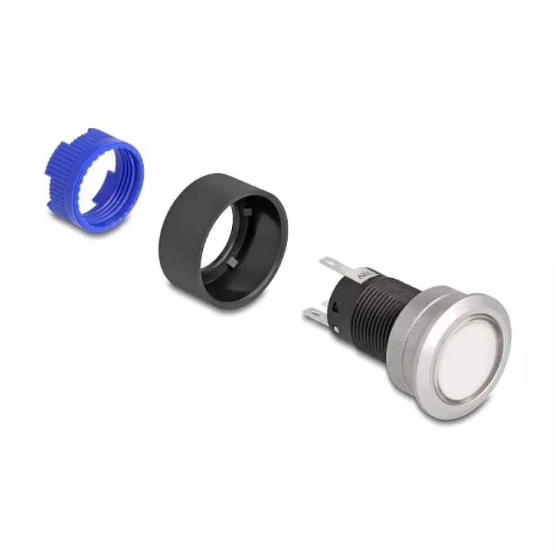 Delock Interruptor de Botão 22 mm Plástico Plano LED Branco