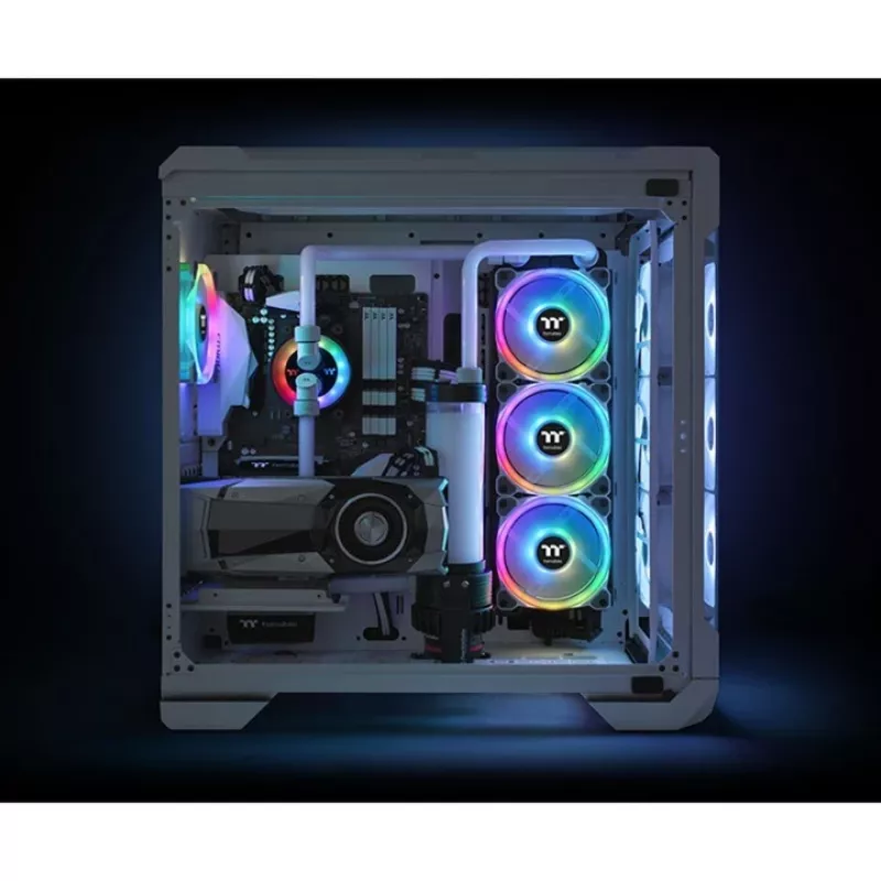 Thermaltake Riing Trio 12 RGB Ventoinha de Radiador Branca TT Premium Edition (Pack de 3 com Controlador)