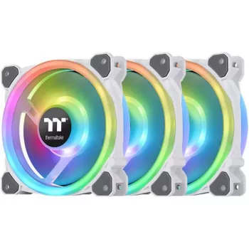 Thermaltake Riing Trio 12 RGB Ventoinha de Radiador Branca TT Premium Edition (Pack de 3 com Controlador)