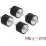 Delock Amortecedores de Vibração M6 x 1 mm D 20 x H 15 mm com 2 x Rosca Externa 4 Unid. Preto (60814)