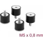 Delock Amortecedores de Vibração M5 x 0,8 mm D 20 x H 15 mm com Rosca Interna e Externa 4 Unid. Preto (60819)