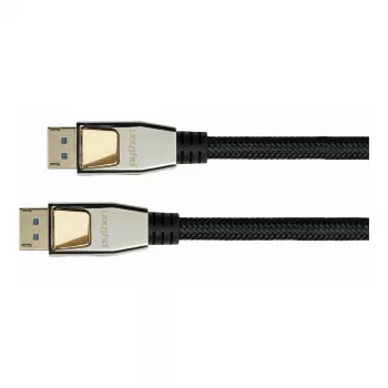 GoodConnections Cabo Python DisplayPort 2.0 0,5m Preto Fichas em Metal Maciço 54 Gbit/s UHBR 13.5 4K 240Hz 8K 60Hz
